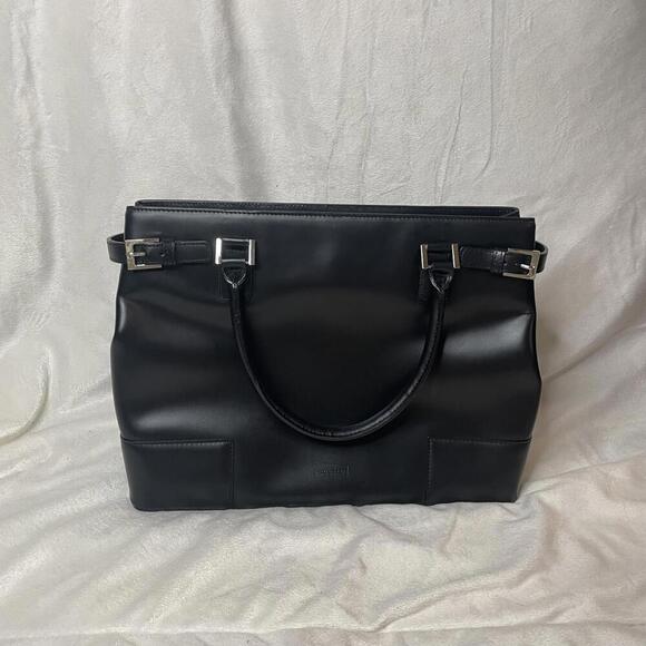 Esquire BlackStructured Handbag – Briefcase-Style Top Handle Purse - Picture 1 of 13